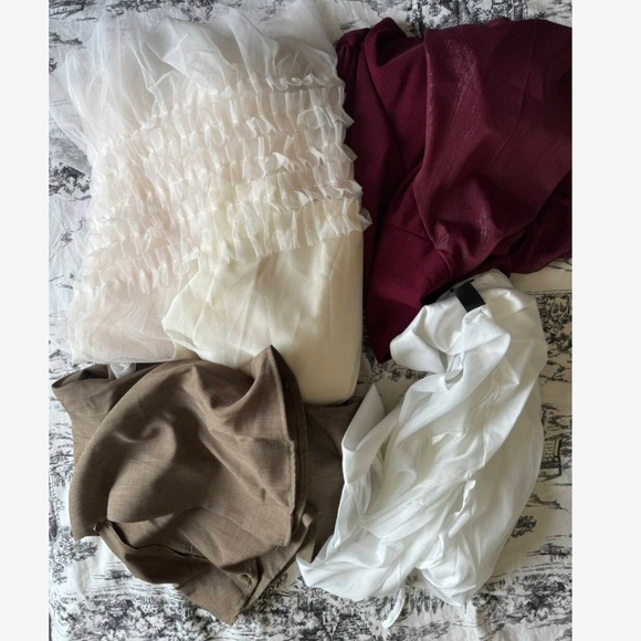 Luxe Cream High Waisted Mesh Flowy Skirt - Picture 5 of 8